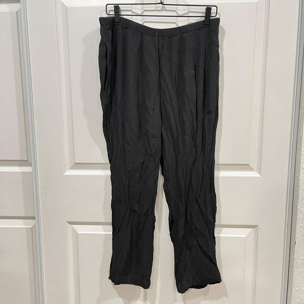 Everlane Black Textured Pull On Pants‎ Comfortable Casual Relaxed Lightweight